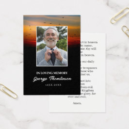 Birds At Sunrise Photo Mini Prayer Card Visitkort