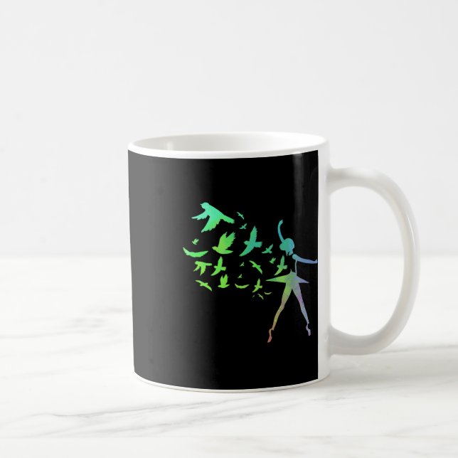 Birds Ballerina Silhouette Ballet Dancing Kaffemugg (Höger)