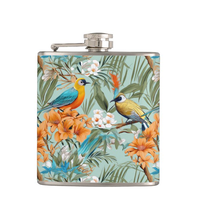 Birds Chinoiserie Mint Orange Fickplunta (Framsidan)