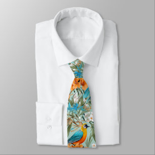Birds Chinoiserie Mint Orange Slips
