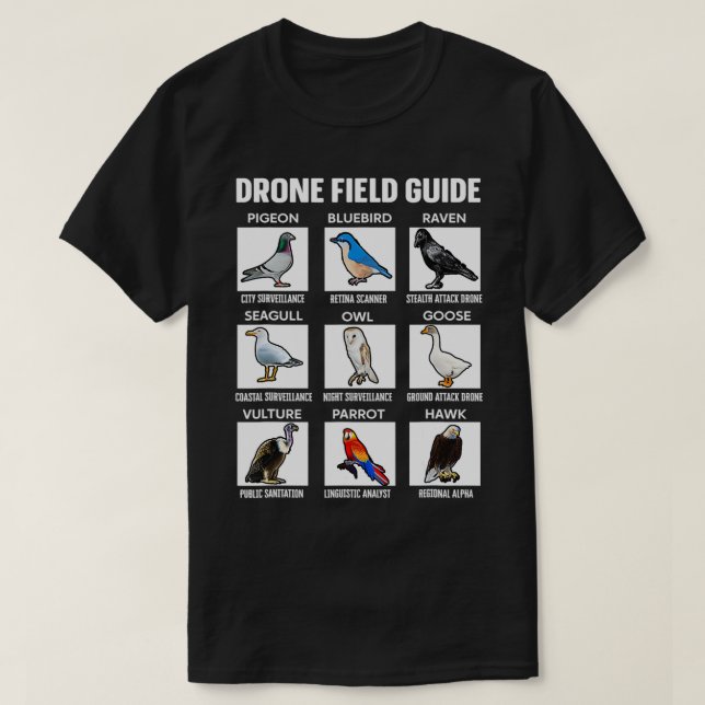 Birds Drone Fält Guide De Arenu2019t lustig björn T Shirt (Design framsida)