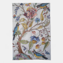 Birds Flowers Blommigt Chinoiserie Tile Oriental