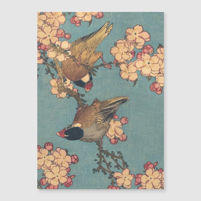 Birds Flowers Hokusai Japansk Art (Framsida)