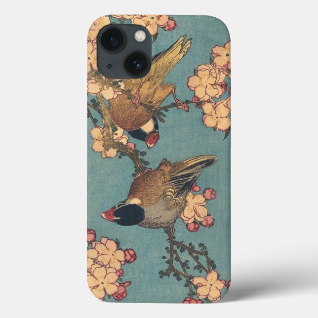 Birds Flowers Hokusai Japansk Art (Baksida)