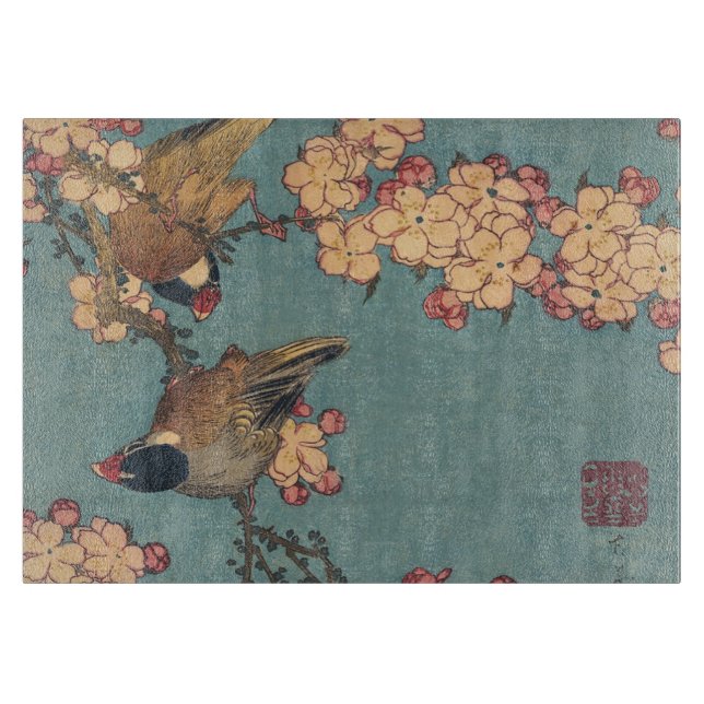 Birds Flowers Hokusai Japansk Art (Framsidan)