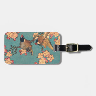 Birds Flowers Hokusai Japansk Art Bagagebricka