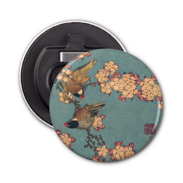 Birds Flowers Hokusai Japansk Art Flasköppnare (Framsidan)