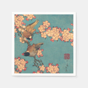Birds Flowers Hokusai Japansk Art Pappersservett