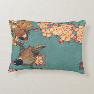 Birds Flowers Hokusai Japansk Art Prydnadskudde