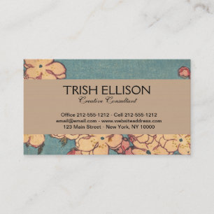 Birds Flowers Hokusai Japansk Art Visitkort
