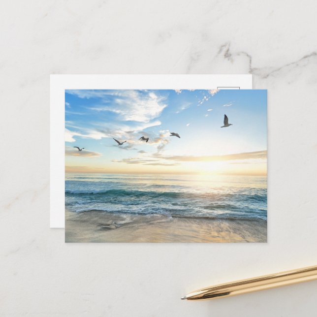Birds in flight over the ocean vykort (Fram/Back In Situ)