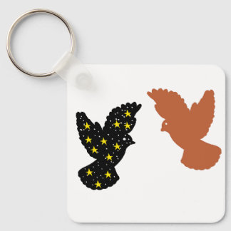Birds Keychain – Twin Soar Minimal Silhouette Nyckelring