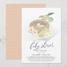 Birds Nest Blommigt Girl Baby Shower by Mail