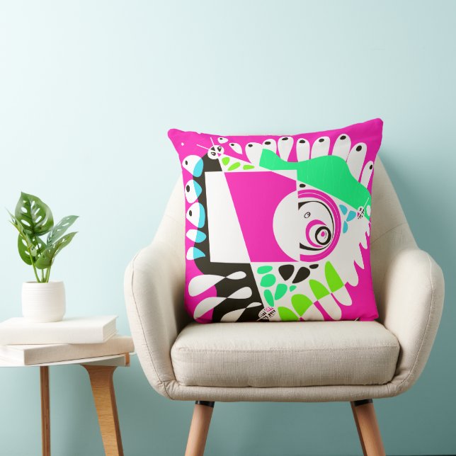 Birds Nest - Fuchsia White Kudde (Stol)