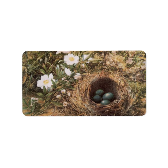 Birds Nest och Hund av John William Backe Adressetikett (Framsidan)