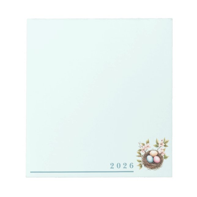 Bird's Nest Springtime Notepad Anteckningsblock (Framsida)