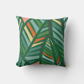 Birds of Paradise Colorful Leaves Motif Kudde