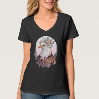 Birds Of Prey Bald Eagle Flower Crown Floral Birdi T Shirt