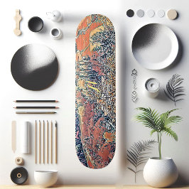 Birds Öga View Fiery Orange Fall Scenery Pathways Mini Skateboard Bräda 18,5 Cm