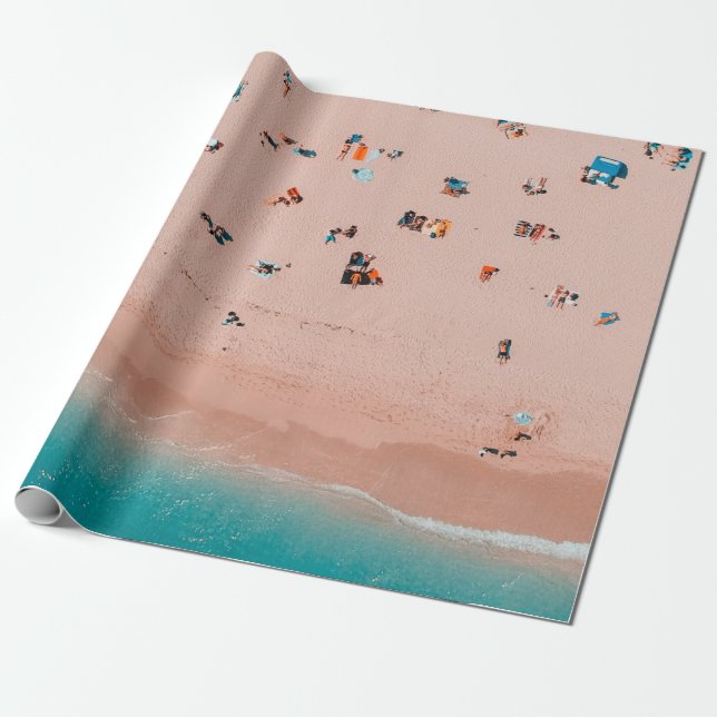 BIRD'S ÖGA VIEW FOTOGRAFI OF PEOPLE IN SEASHORE PRESENTPAPPER (Utrullad)