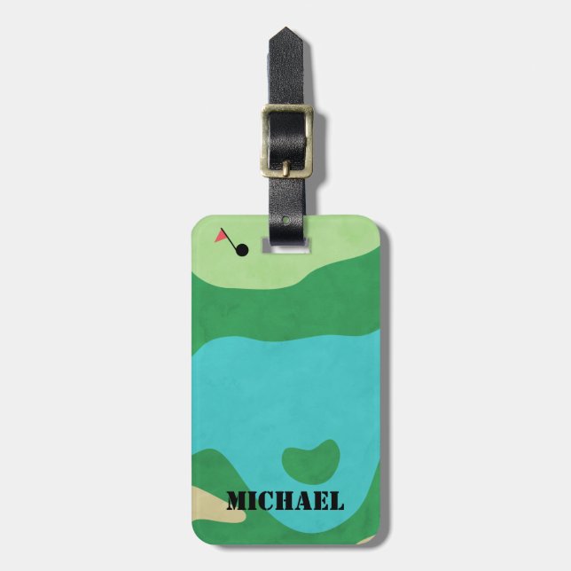 Birds Öga View Golf Course - Anpassat namn Bagagebricka (Vertikal Framsida)