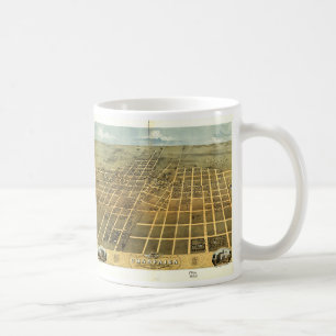 Birds Öga View of Champaign Illinois (1869) Kaffemugg