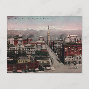 Birds Öga View of Denver, CO i Tidigt 1900-talet Vykort