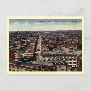 Birds Öga View of Detroit c1915 Vintage Vykort