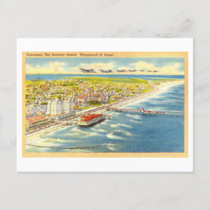 Bird's-Öga View of Galveston, Texas, Vintage Vykort