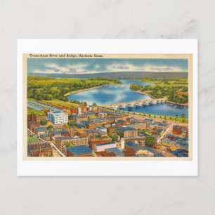 Birds-Öga View of Hartford, Connecticut, Vintage Vykort