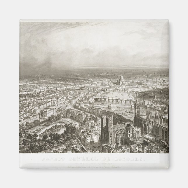 Birds Öga View of London från Westminster Abbey, Magnet (Framsidan)