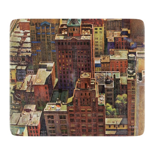 Birds-Öga View of New York City av John Falter (Framsidan)