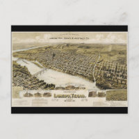 Birds Öga View of the City of Laredo Texas (1892)