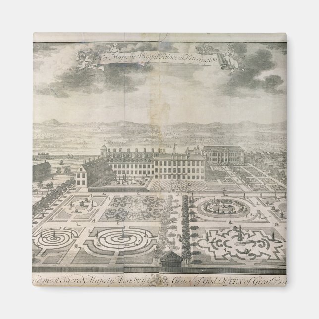 Birds Öga View of the Gardens Kensington Magnet (Framsidan)