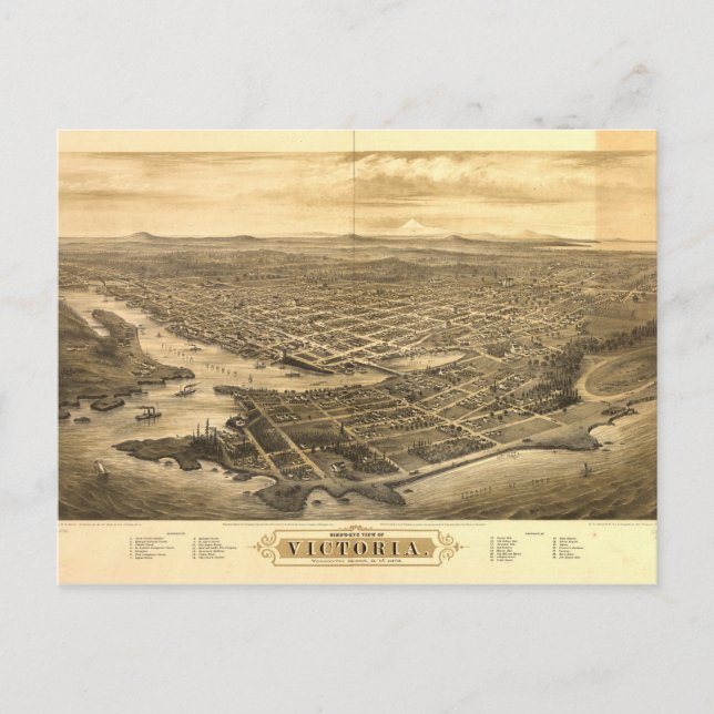 Birds Öga View of Victoria, British Columbia, Can Vykort (Framsida)