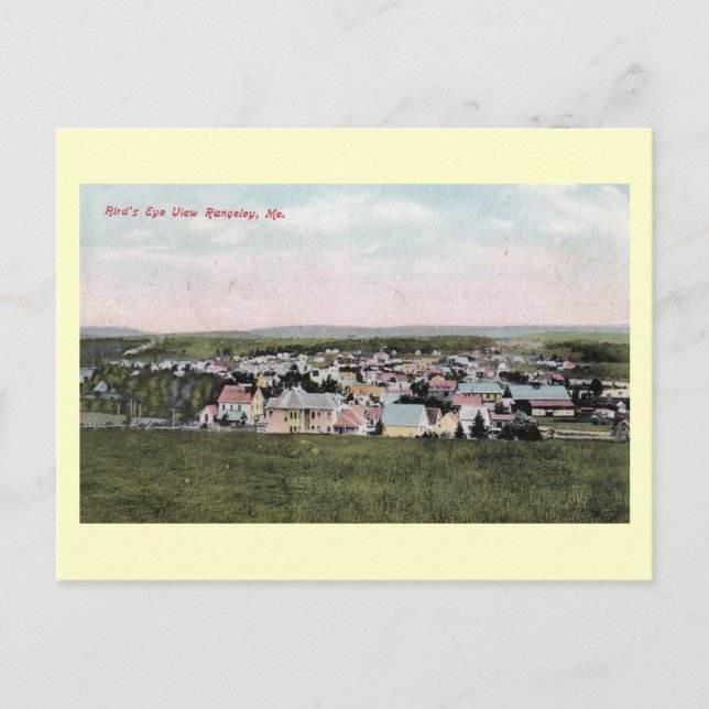 Birds Öga View, Rangeley, Maine Vintage Vykort (Framsida)