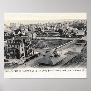 Birds Öga View, Wildwood, New jersey, Vintage Poster