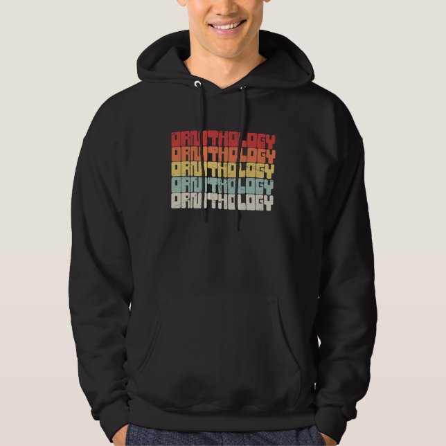 Birds & Ornithology  Retro Funny Ornithologist Hoodie (Framsida)