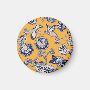 Birds Paisley Flowers Vintage Mönster Magnet