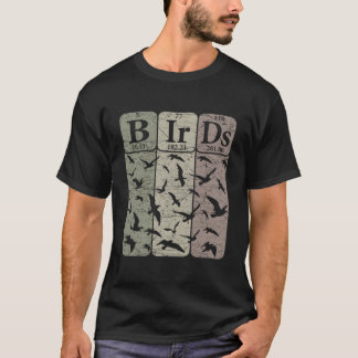 Birds Periodic Table Elets Birdwatching Ornitholog T Shirt