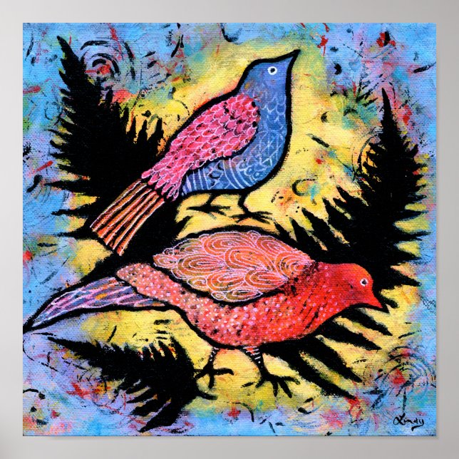 Birds Surrounded by Blue Sky Poster (Framsidan)