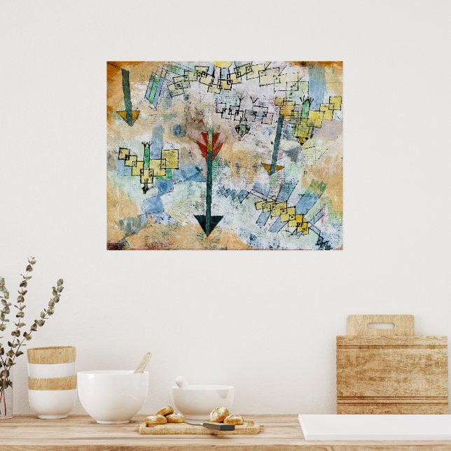 Birds Swooping Down and Arrows Poster (Kök)