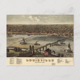 Birds syn på Louisville, Kentucky, öga (1876) Vykort
