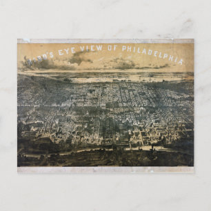 Birds syn på Philadelphia Pennsylvania i öga 1868 Vykort