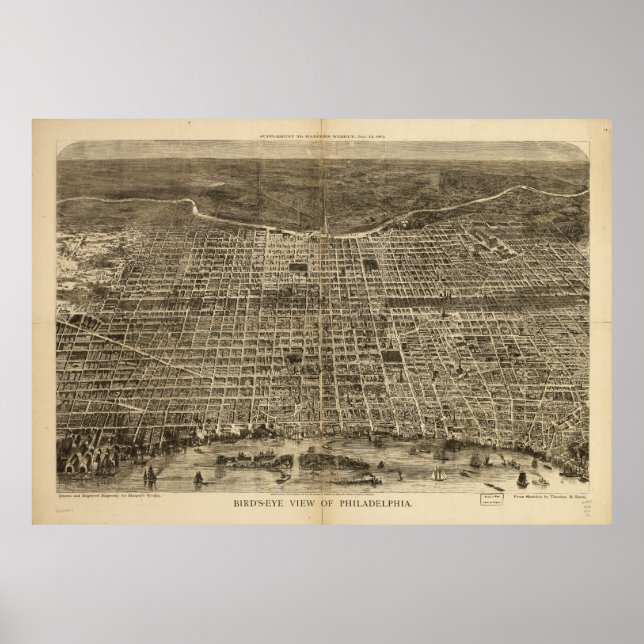 Birds syn på Philadelphia Pennsylvania i öga 1872 Poster (Framsidan)