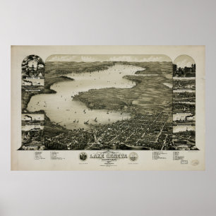 Birds syn på Sjö Genève i öga (1882) Poster