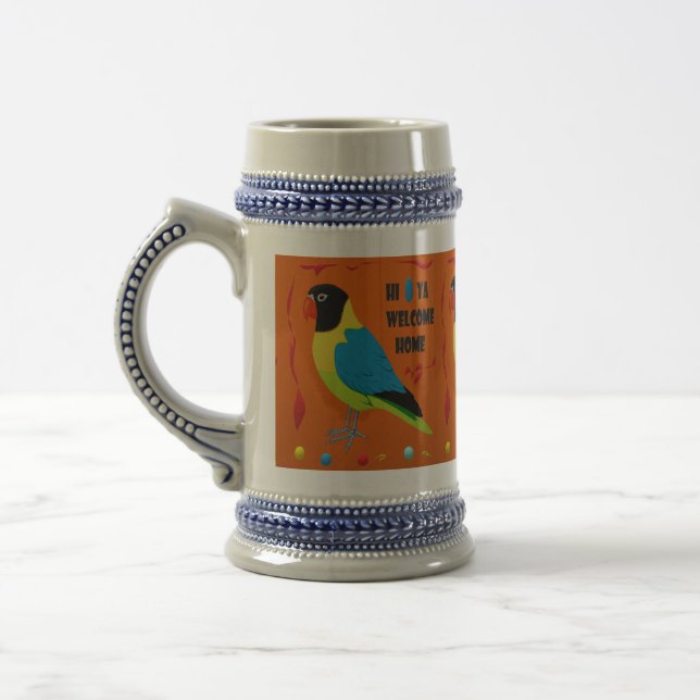 BIRDS THEME PARROT ART BILD FÄRG MIXED SEJDEL (Vänster)