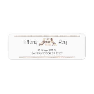 Birds Wedding Return Address Label Returadress Etikett