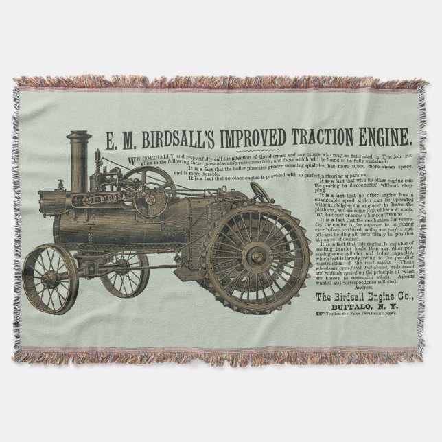 Birdsalls ångmotor 1889 Farm Tractor Filt (Framsidan)