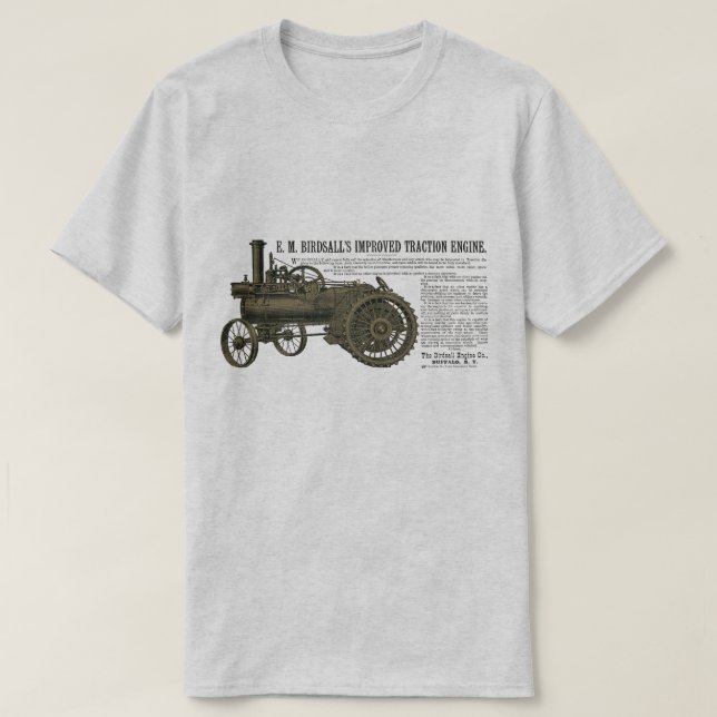 Birdsalls ångmotor 1889 Farm Tractor T Shirt (Design framsida)